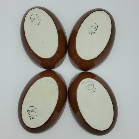 Hall Pottery #705 Brown Oval Individual Bakers Casserole Baking Dishes - Picture 5 of 6